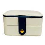 porta jóias casita portátil com botão branco (mp)