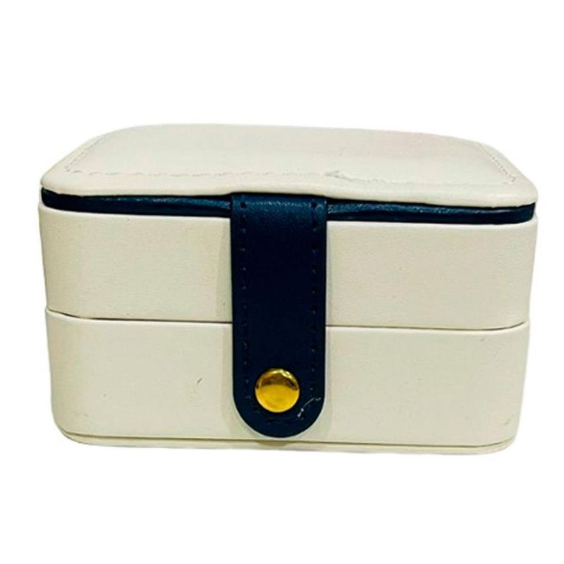 porta jóias casita portátil com botão branco (mp)