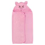 toalha de banho teka kids com capuz gata rosa 75x100cm 100% algodão (mp)