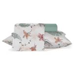 jogo de cama teka 4 peças casal diamante tropical 100% algodão (mp)