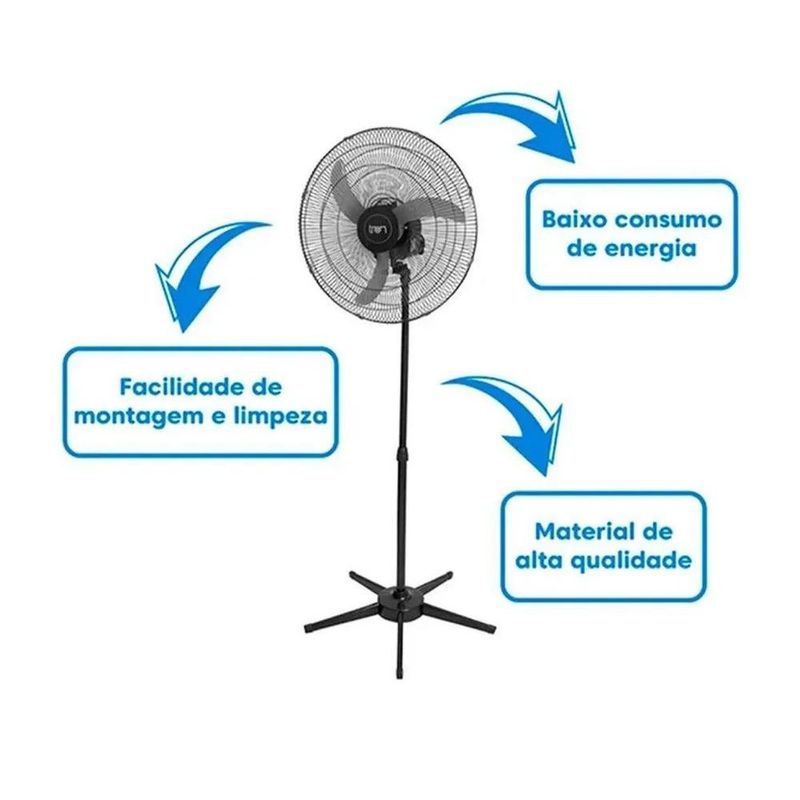 ventilador de coluna tron oscilante 50cm 127v preto (mp)