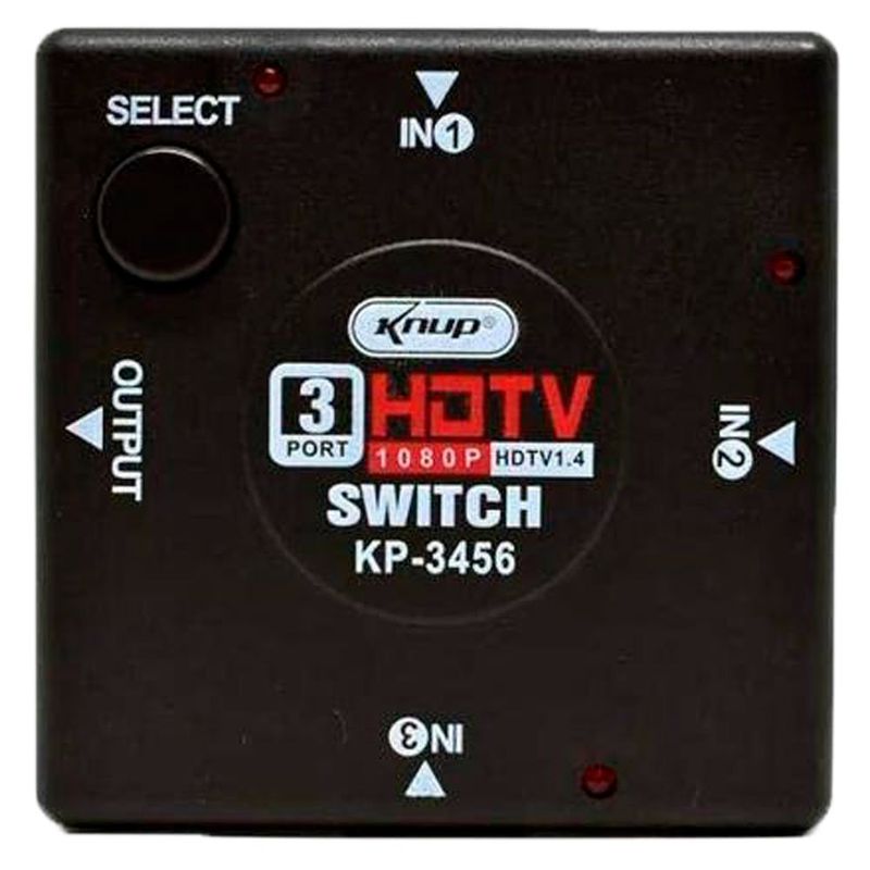 hub hdmi 3 portas knup kp-3456 preto (mp)