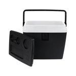 caixa térmica bel 28 litros preta e branca 072855 (mp)