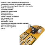 skate bel charlie brown jr laranja suporta até 100kg kr402118 (mp)
