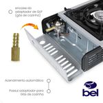 fogareiro a gás bel atacama com ignição eletrônica cinza 111208 (mp)