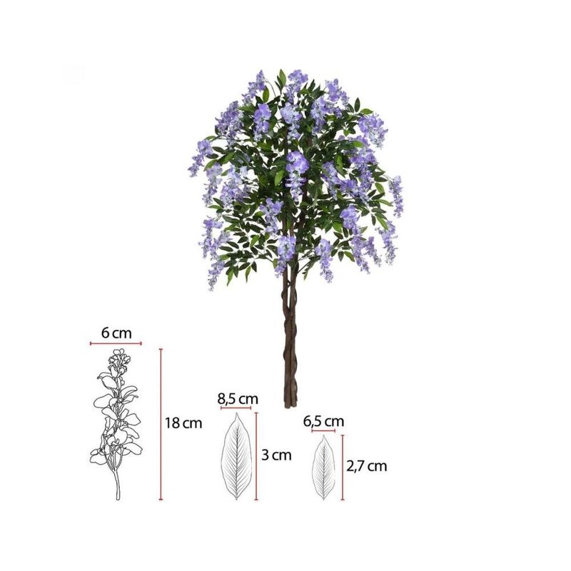 árvore artificial visteria florarte lavanda x840 1,5 metro 43694003 (mp)