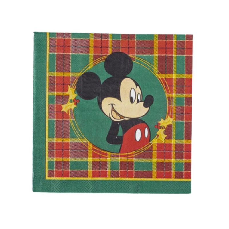 guardanapo de papel cromus mickey natal com 20 folhas 33x33cm (mp)
