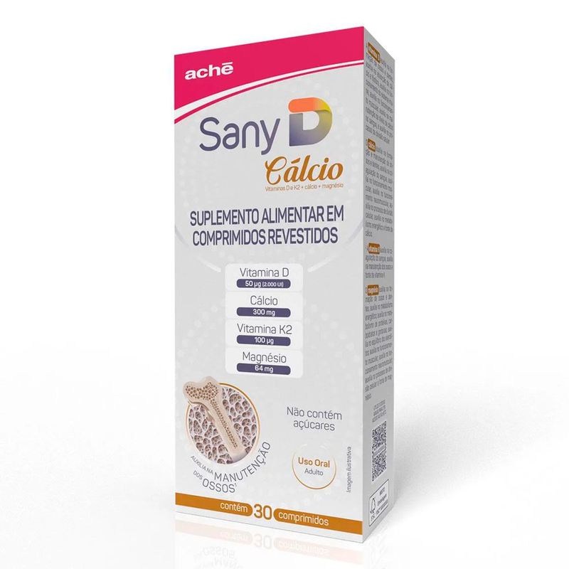 sany d cálcio 30 comprimidos suplemento alimentar ache
