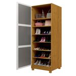 sapateira 1 porta gelius gold com espelho naturale