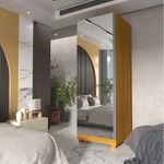 sapateira 1 porta gelius gold com espelho naturale