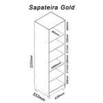sapateira 1 porta gelius gold com espelho naturale
