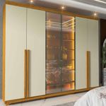 guarda-roupa 6 portas 4 gavetas gelius imperatriz naturale e off white