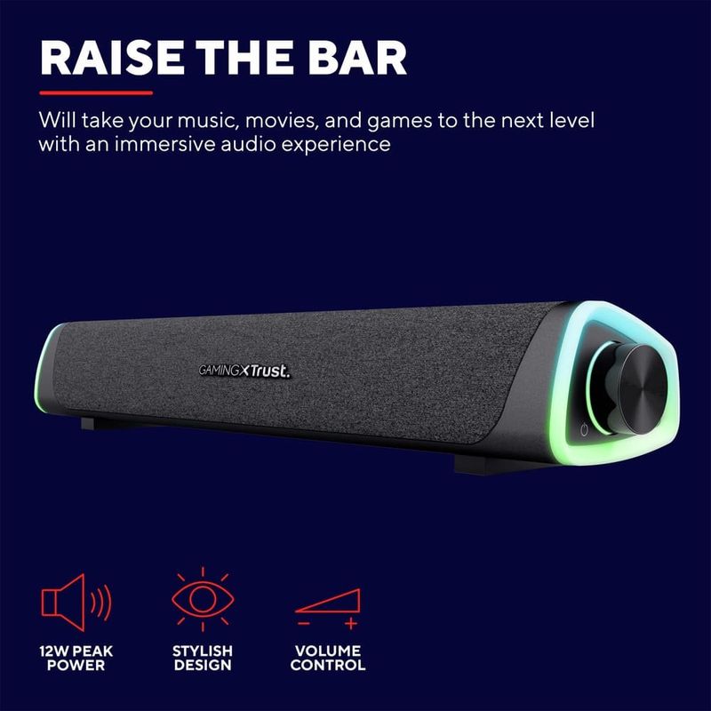 soundbar trust gamer rgb gxt 620 axon 12w preto 24482
