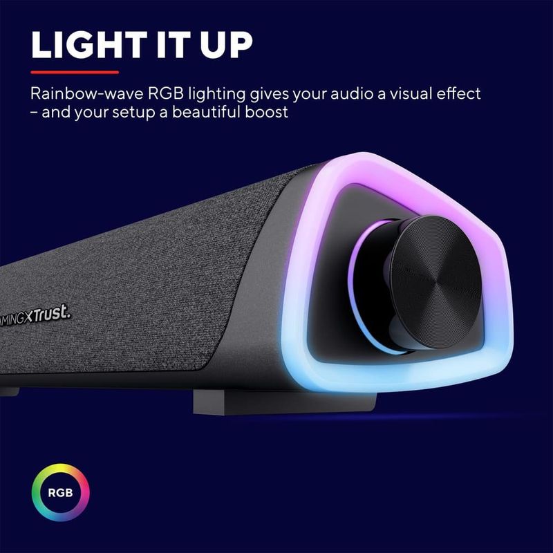 soundbar trust gamer rgb gxt 620 axon 12w preto 24482