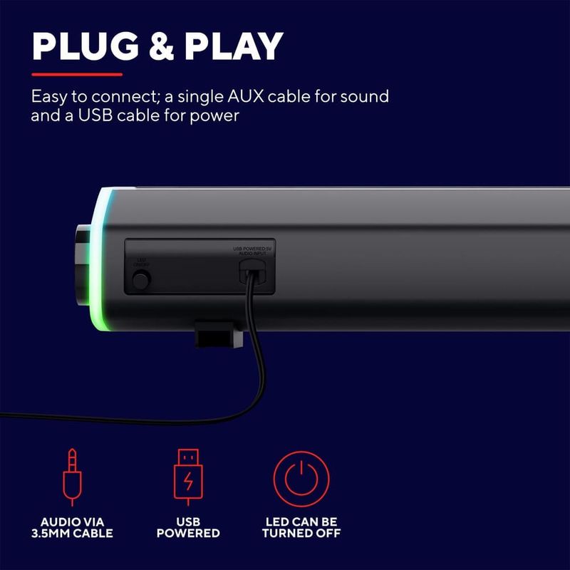 soundbar trust gamer rgb gxt 620 axon 12w preto 24482