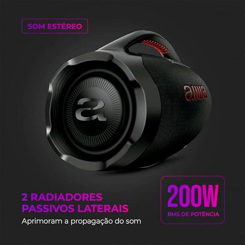caixa de som boombox aws-bbs-01b aiwa 74889 bivolt (mp)