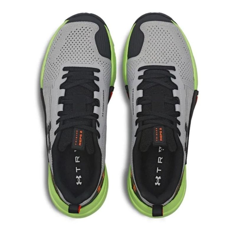 tênis para treino masculino n° 39 under armour tribase reps 2 cinza preto verde (mp)