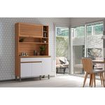 armário de cozinha telasul macadamia 914201 freijó e branco