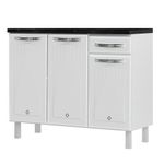 balcão de cozinha telasul cristal com tampo 819134 branco