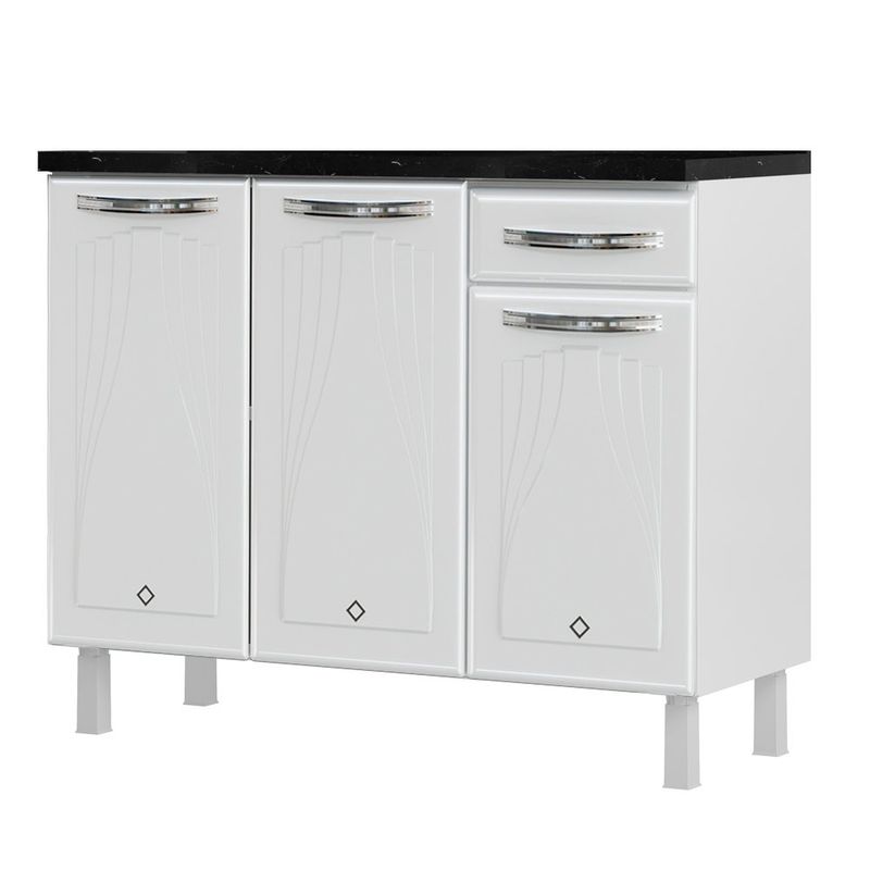 balcão de cozinha telasul cristal com tampo 819134 branco