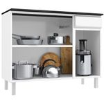 balcão de cozinha telasul cristal com tampo 819134 branco