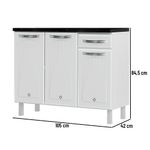 balcão de cozinha telasul cristal com tampo 819134 branco