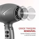 secador de cabelo mondial space shine 2000w 127v sc-20 cinza