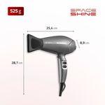secador de cabelo mondial space shine 2000w 127v sc-20 cinza