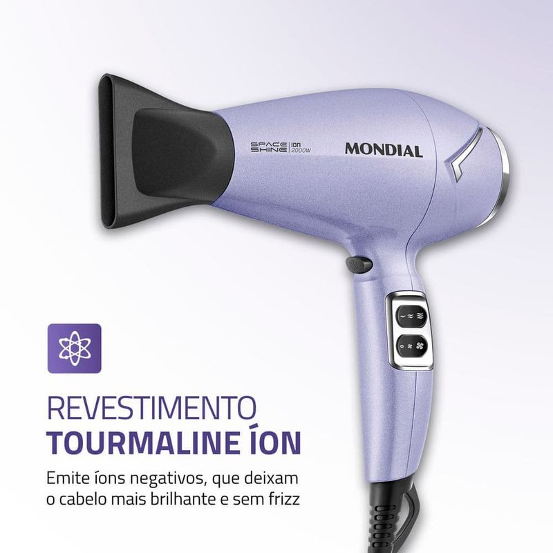 Secador De Cabelo Mondial Space Shine 2000W 127V SC-21 Lilás