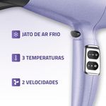 secador de cabelo mondial space shine 2000w 127v sc-21 lilás