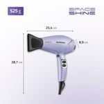 secador de cabelo mondial space shine 2000w 127v sc-21 lilás