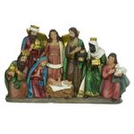presépio natalino com 8 figuras colorido 34x7,8x21,3cm 466926001 florarte (mp)