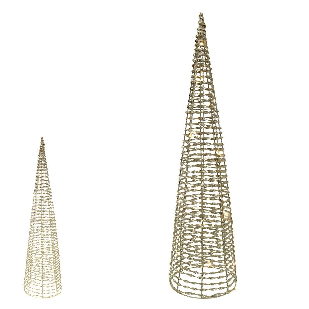Árvore De Natal Cone Com LED Florarte Champanhe 60cm (MP)