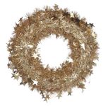 guirlanda florarte decorada estrela dourado 38cm 48001 (mp)