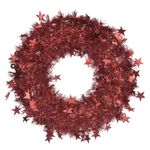 guirlanda florarte decorada estrela vermelho 38cm 48002 (mp)