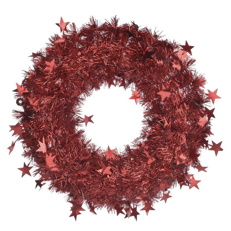 guirlanda florarte decorada estrela vermelho 38cm 48002 (mp)