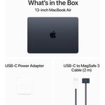 macbook m3 tela 13.6" 8gb de ram 256gb midnight a-bi
