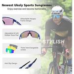 óculos esportivo para ciclismo com 3 lentes ukoly a-bi