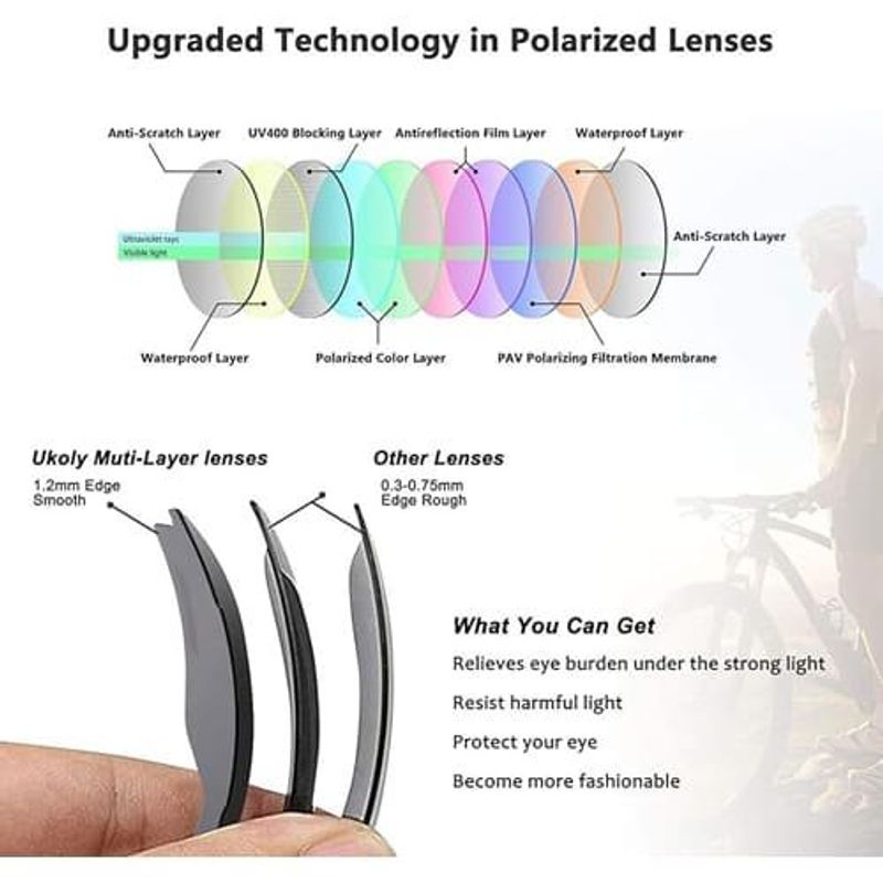 óculos esportivo para ciclismo com 3 lentes ukoly a-bi