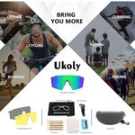 óculos esportivo para ciclismo com 3 lentes ukoly a-bi