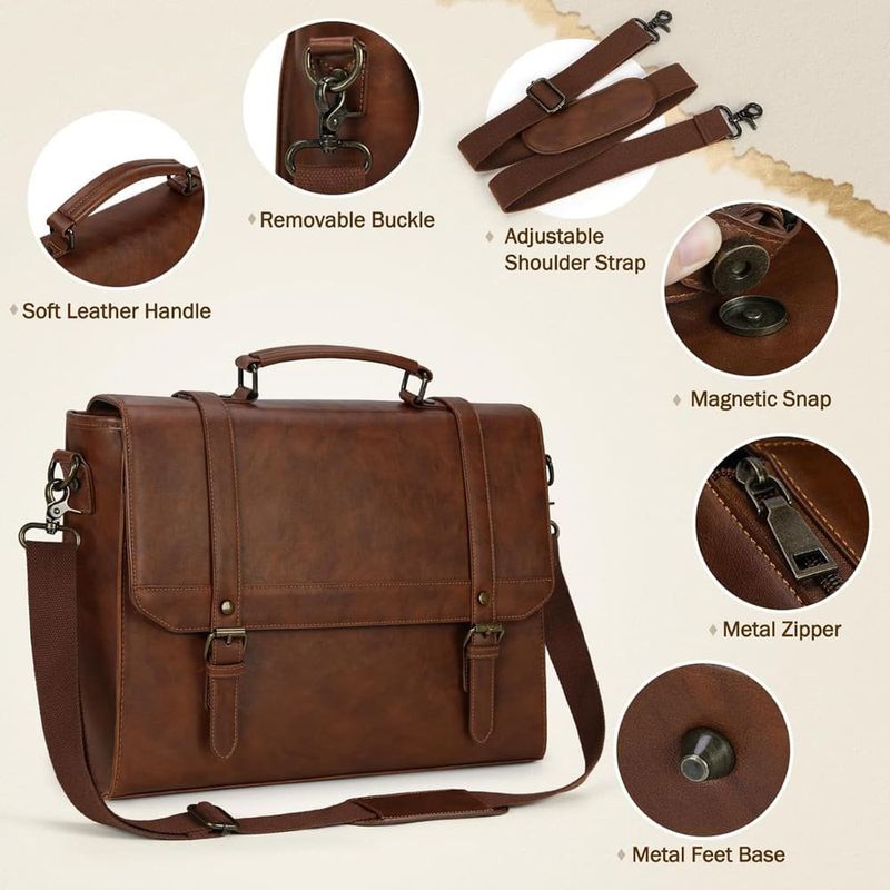 bolsa mensageiro de couro igolumon marrom a-bi