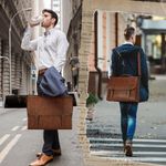 bolsa mensageiro de couro igolumon marrom a-bi