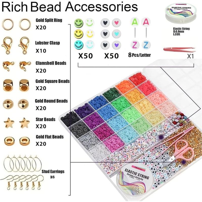 kit confecção de pulseiras 6000 peças ymsdzhl a-bi