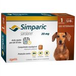 antipulgas e carrapatos simparic para cães 1 comprimido 20mg 5,1 a 10kg (mp)