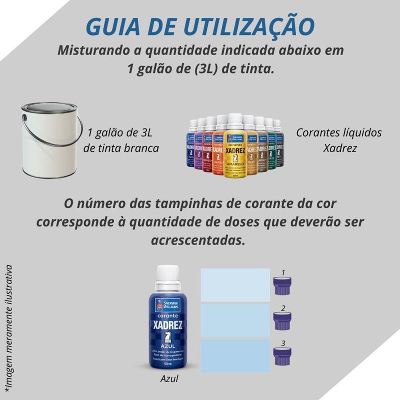corante líquido sherwin-williams xadrez 50ml 31102178 azul (mp)