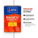 tinta acrílica sherwin-williams premium acetinado novacor paredes pro 18l 38600006 branco (mp)