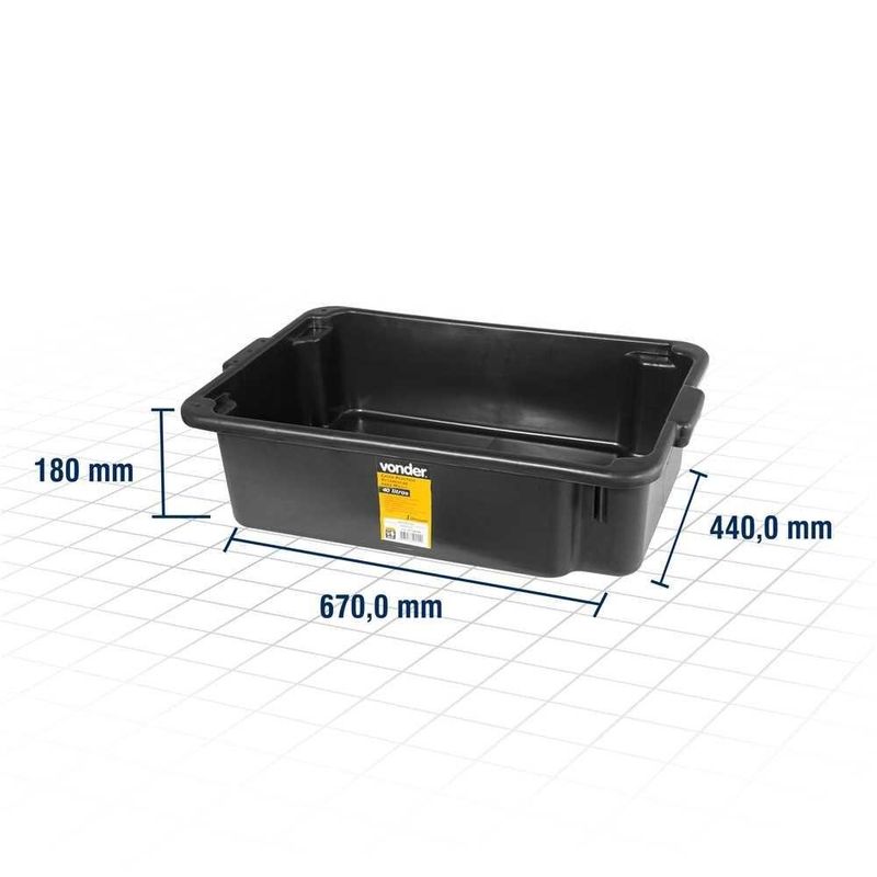 caixa multiuso vonder masseira 40 litros preta (mp)
