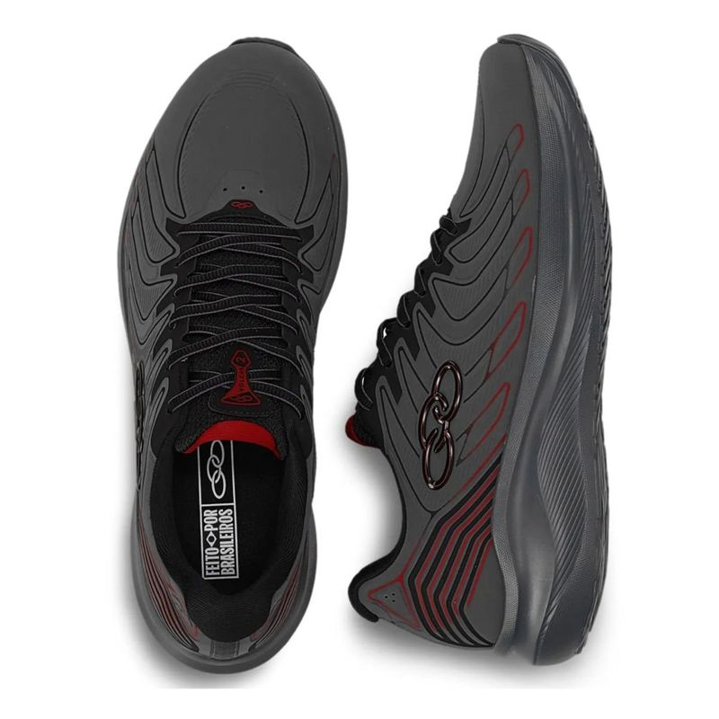 tênis esportivo masculino n° 42 olympikus volcan 2 chumbo preto (mp)
