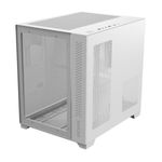 gabinete gamer pcyes mid tower matx lateral e frontal em vidro forcefield white ghost (mp)