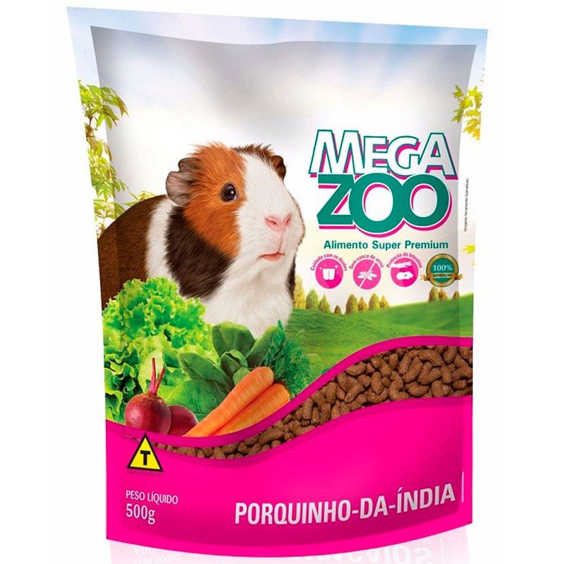 ração para porquinho da india megazoo extrusada 500g (mp)